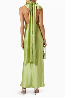 Buy Misha Green Evianna Bow Open-back Dress in Satin For Women Online |  Ounass Oman
