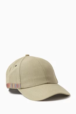 Buy Paul Smith Neutral Signature Stripe Trim Cap in Linen For Men