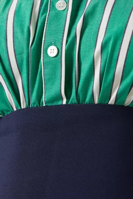 staud green stripe dress STAUD, Ivar Dress in Chartreuse Stripe Nautic Stripe, Size XS/Small main image 0
