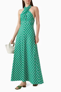 green emerald velvet dress STAUD Ribbed Horizontal Striped Turtleneck Sweater Dress Green, Blue a   The Hangout
