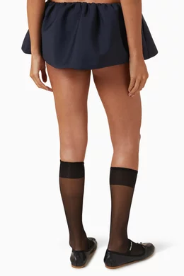 Buy Miu Miu Blue Drawstring Mini Skirt in Mohair For Women