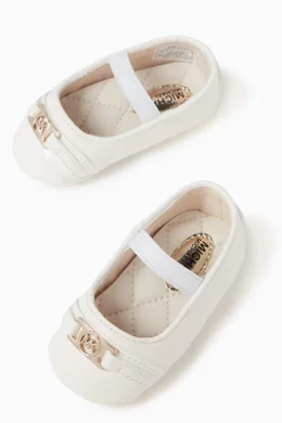 Buy Michael Kors Kids White Baby Nyomi Ballerina Shoes For Baby Girls Online Ounass Oman