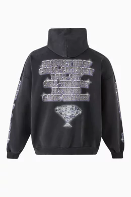 Buy Balenciaga Black SNBN Large-fit Hoodie in Fleece For UNISEX