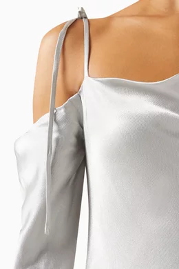 Buy Shona Joy Grey Sofia Asymmetrical Mini Dress in Viscose Blend For Women  Online | Ounass Oman