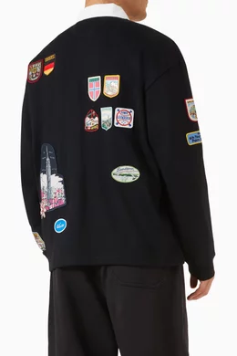 Buy BODE Black Multi-patch Rugby Shirt in Cotton For Men Online