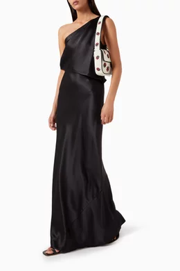 staud naomi asymmetrical dress STAUD Naomi Asymmetrical Green Dress by Staud