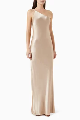 Buy Shona Joy Gold La Lune One-shoulder Maxi Dress For Women Online |  Ounass Oman