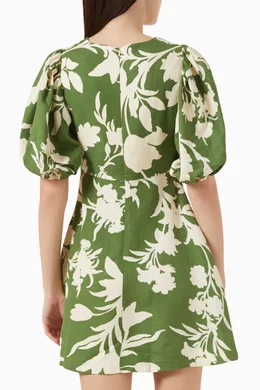 shona joy green floral dress Shona Joy Aurore Ruched Frill Maxi Dress Green Floral - Size 10
