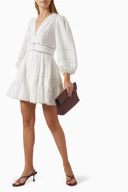 sachin and babi light blue dress Zimmermann Pop Ruffle Sleeve Midi Dress