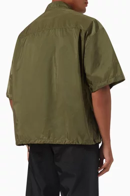 PRADA ジップアップシャツ オリーブ Buy Prada Neutral Zip-up Shirt in Re-nylon For Men Online | Ounass
