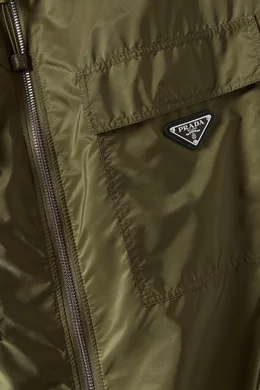 Buy Prada Neutral Zip-up Shirt in Re-nylon For Men Online | Ounass