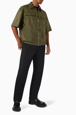 Buy Prada Neutral Zip-up Shirt in Re-nylon For Men Online | Ounass