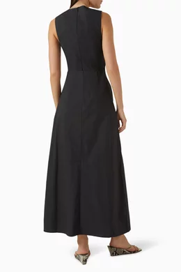 Buy St Agni Black Cutout Midi Dress in Organic Cotton For Women Online |  Ounass Oman