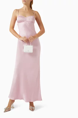 Buy Anna October Pink Waterlily Maxi Dress in Satin For Women Online |  Ounass Oman