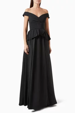marchesa notte peplum dress Couture Icons Sculpted Peplum Gown