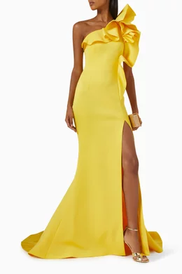 chinese dress ladies Jovani 23322 Chiffon Prom Dress Criss-Cross Ruching At The Waist Ruffl main image 0