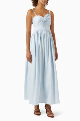 Buy Oroton Blue Lace Trim Sundress in Cotton For Women Online | Ounass Oman