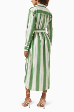 Buy Oroton Green Deckchair Stripe Shirt Dress in Cotton For Women Online |  Ounass Oman