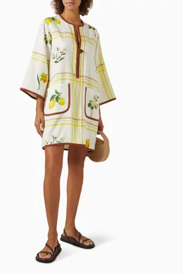 Buy Oroton White Summer Picnic Tunic Dress in Linen For Women Online |  Ounass Oman