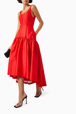 knee length dresses for ladies Alice + Olivia DIANA STRUCTURED MIDI DRESS – The Augusta Clothing Company
