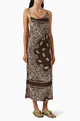 navy and brown dress BOUJEE BANDANA SEQUIN MINI DRESS – AKIRA main image 0