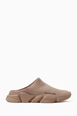 Buy Balenciaga Neutral Speed Slip-on Mules in Recycled Knit  display picture 1