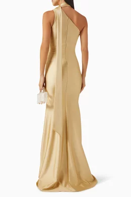 nicole bakti one shoulder dress Nicole Bakti 7089 12 / Navy