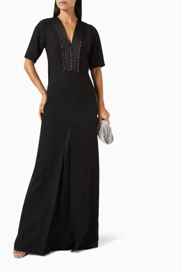 Buy Gizia Black Embellished V-neck Dress For Women Online | Ounass Oman