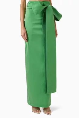 Green skirt with bow deals