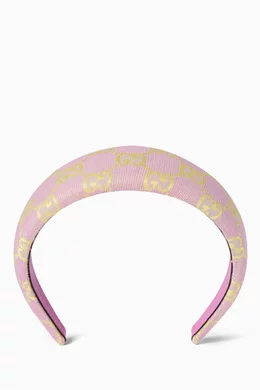 Gucci Gg Canvas Headband, Pink Buy Gucci Pink GG Canvas Headband For Girls Online | Ounass Oman main image 4