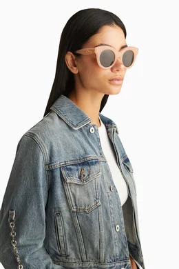 Loewe Pink \'Curvy\' Sunglasses BRAND NEW Loewe LW40154U Anagram Sunglasses in Pink – Designer Daydream main image 4