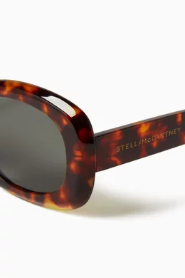 Buy Stella McCartney Brown Round Sunglasses in Bio-acetate  display picture 1