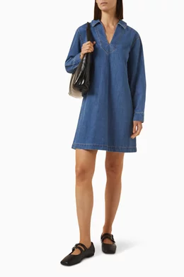 veronica beard wasta denim dress Wasta denim minidress in blue - Veronica Beard