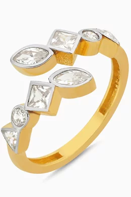 Buy MER S Gold Twisted Crystal Ring in 24kt Gold plated Sterling Silver For Women Online Ounass Oman