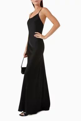 Buy Victoria Beckham Black Cami Maxi Dress in Satin For Women Online |  Ounass Oman