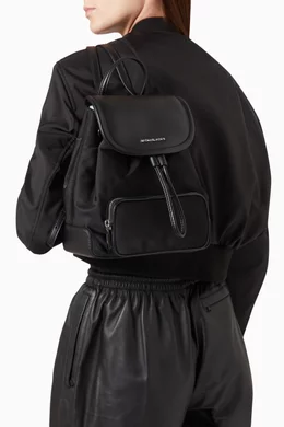 Buy Michael Kors Black Small Cara Backpack in Nylon For Women 