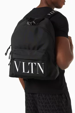 Buy Valentino Garavani Black Valentino Garavani Logo Backpack in Nylon Canvas For Men Online Ounass Oman