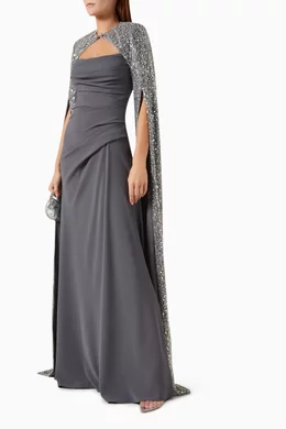 gemy maalouf dress smokey grey Tessa Gown by Gemy Maalouf main image 1