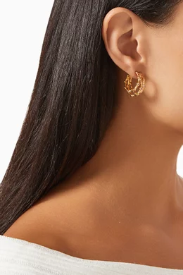 Buy Joanna Laura Constantine Gold Waves Earrings in 18kt Gold plated Brass For Women Online Ounass Oman