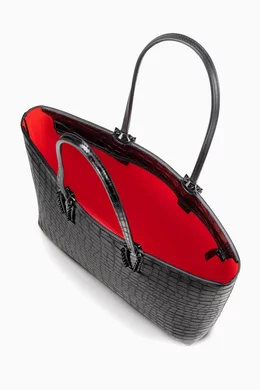 Buy Christian Louboutin Black Cabata Tote Bag in Croc embossed Leather For Women Online Ounass Oman