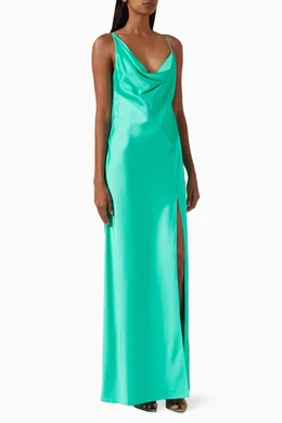 Buy Significant Other Green Annabel Bias-cut Maxi Dress in Satin For Women  Online | Ounass Oman