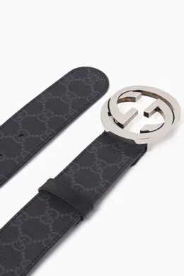 Black gucci monogram belt best sale