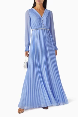 chinese dress ladies Navy Chiffon Feather Midi Dress – self-portrait-US