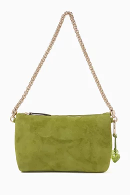Buy Jimmy Choo Green Mini Callie Clutch Bag in Suede For Women