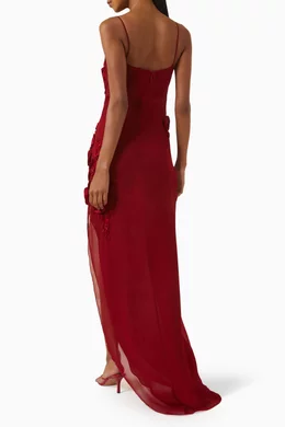 bcbg embroidered cocktail dress Indya Rose Pink Embroidered Tiered Maxi Dress main image 1