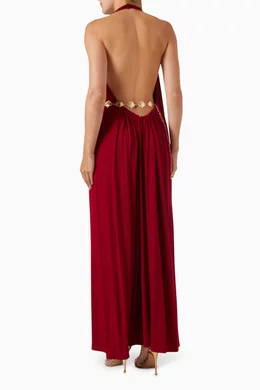 leslie amon red dress Leslie Amon Ruby Slip Dress in Red & Pink