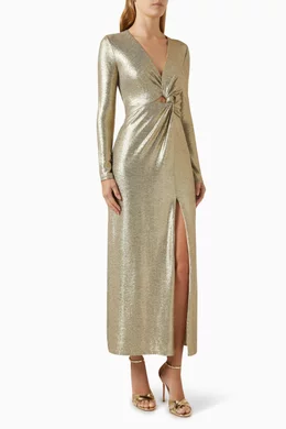 Buy Significant Other Gold Jemima Long-sleeve Maxi Dress For Women Online |  Ounass Oman