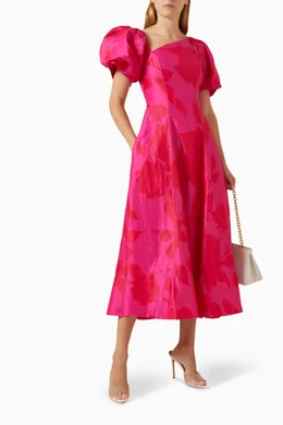 arista tulip sleeve midi dress AJE