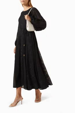 aje soleil lace midi dress Soleil Lace Midi Dress | Black