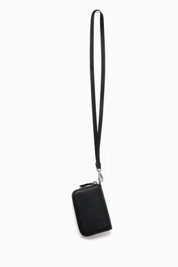 Buy Prada Black Logo Lanyard wallet in Saffiano Leather For Men Online Ounass Oman